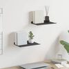 vidaXL Wall Shelf with Shelf 2 pcs Black 30 x 17.5 x 2.5 cm