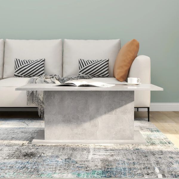 vidaXL Coffee Table Concrete Grey 102x55.5x40 cm Engineered Wood