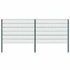 vidaXL Fence Panel with Posts Iron 349x120 cm Green