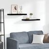 vidaXL Floating Wall Shelves 2 pcs High Gloss Black 60x23.5x3.8 cm MDF