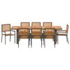 vidaXL Garden Dining Set 9 pcs Grey and Brown Poly Rattan