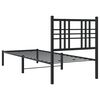 vidaXL Metal Bed Frame without Mattress with Headboard Black 80x200cm
