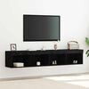 vidaXL TV Cabinet Set 2 pcs Black oak 80 x 30 x 30 cm Engineered Wood