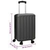 vidaXL Suitcase Folding Dark grey 34 x 23 x 55.5 cm ABS Plastic