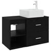 vidaXL Bathroom Furniture Set 2 pcs Black Oak Engineered Wood