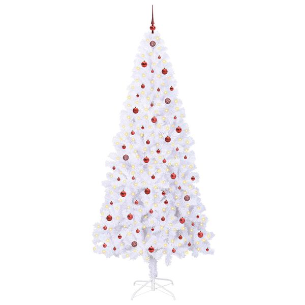 vidaXL Artificial Christmas Tree with Stand White 240 cm PVC and Steel