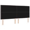 vidaXL LED Headboard with LED Strip Lights Dark brown 200 cm Fabric