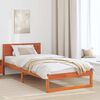 vidaXL Bed Frame with Headboard Wax Brown 80 x 200 cm Solid Pine Wood