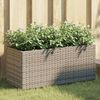 vidaXL Garden Planters with 2 Pots 2 pcs Grey 72x30x32 cm Poly Rattan