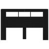 vidaXL LED Headboard Black oak 160 x 18.5 x 103.5 cm Engineered wood