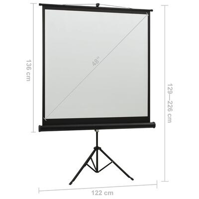 vidaXL Projection Screen with Stand 48" 1:1