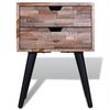 vidaXL Nightstand with 2 Drawers Reclaimed Teak Wood