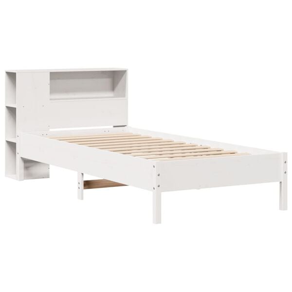 vidaXL Bookcase Bed without Mattress White 90x200cm Solid Wood Pine