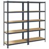 vidaXL 5-Layer Storage Shelves 2 pcs Anthracite Steel&Engineered Wood