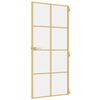 vidaXL Interior Door Slim Golden 93x201.5 cm Tempered Glass and Aluminium