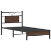 vidaXL Bed Frame without Mattress Brown Oak 90x190 cm Single Engineered Wood