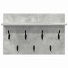 vidaXL Wall-Mounted Coat Rack with Shelf Concrete Grey 60 x 40 x 12 cm