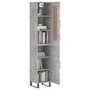 vidaXL Highboard Concrete Grey 34.5x34x180 cm Engineered Wood