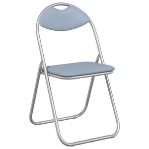 vidaXL Folding Chair 8 pcs Faux Leather Grey 48 x 43.5 x 81 cm