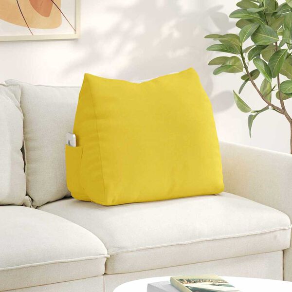 vidaXL Back Pillow Light Yellow 60 x 20 x 50 cm Fabric