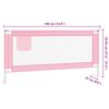 vidaXL Toddler Safety Bed Rail Pink 190x25 cm Fabric