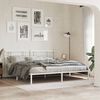 vidaXL Metal Bed Frame without Mattress with Headboard White 180x200cm