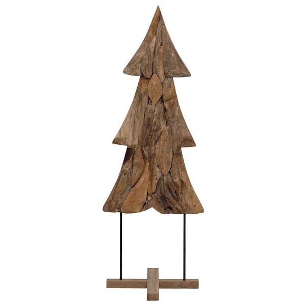 vidaXL Christmas Tree with Stand Brown 90 cm Solid teak wood