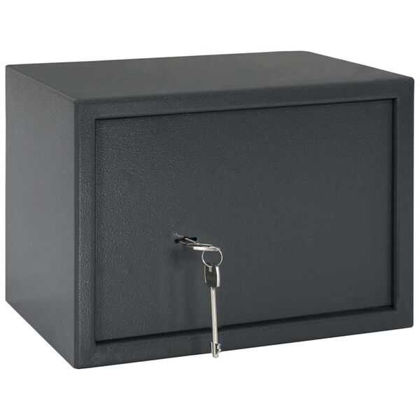 vidaXL Safe Box with Lock Dark grey 35 x 25 x 25 cm Steel