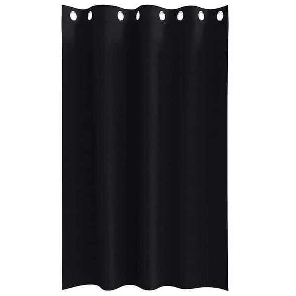 vidaXL Blackout Curtains with Rings 2 pcs Black 175 x 140 cm Polyester