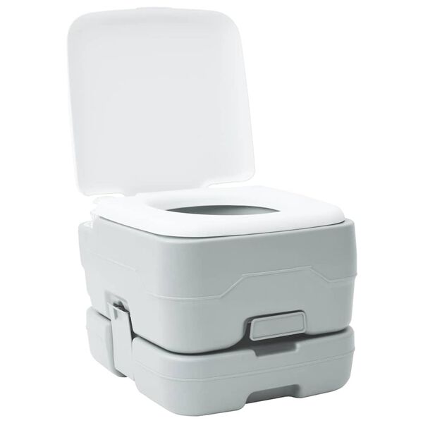 vidaXL Camping Toilet Grey and White 41.5 x 36.5 x 30 cm Polyethylene