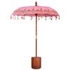 vidaXL Balinese Parasol with Base 2 pcs Pink