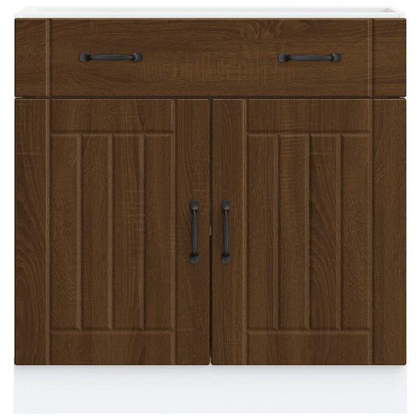 vidaXL Kitchen Base Cabinet Lucca Brown Oak Engineered Wood