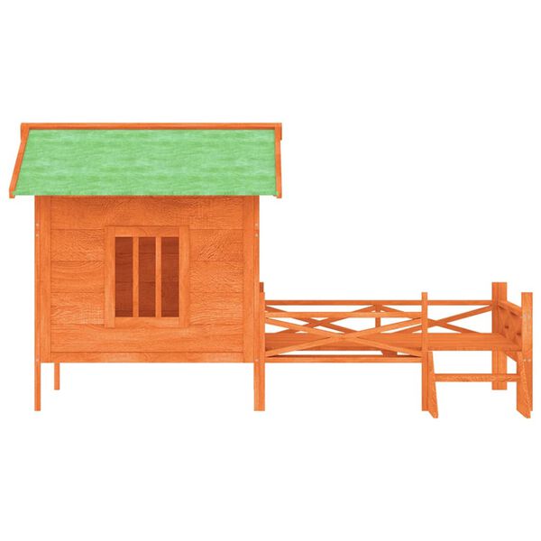 vidaXL Dog Kennel Brown 159x120x88.5 cm Solid Wood Pine