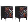 vidaXL Bedside Cabinet OMMEN 2 pcs Black Oak 36 x 33 x 51 cm