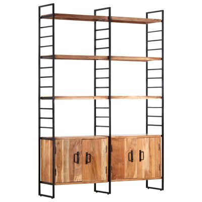 vidaXL 4-Tier Bookcase 124x30x180 cm Solid Acacia Wood