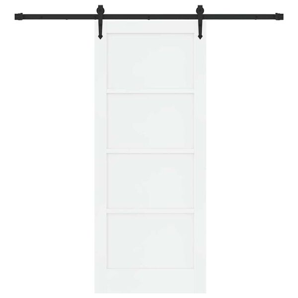 vidaXL Sliding Door ORKDAL White and Black 83 x 202 cm Solid Pine Wood