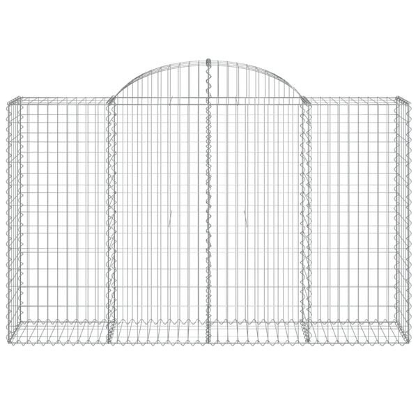 vidaXL Arched Gabion Baskets 40 pcs 200x50x120/140 cm Galvanised Iron