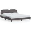 vidaXL Bed Frame with LED without Mattress "Zadar" Grey 180x200 cm