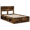 vidaXL Bed Frame Smoked Oak 120 x 200 cm Solid Pine Wood