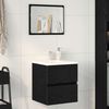 vidaXL Bathroom Sink Cabinet Black Oak 41x38.5x45 cm Engineered Wood