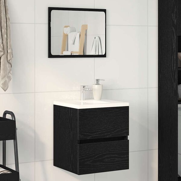 vidaXL Bathroom Sink Cabinet Black Oak 41x38.5x45 cm Engineered Wood