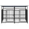 vidaXL Outdoor Dog Kennel with Roof Steel 3.75 m&sup2;