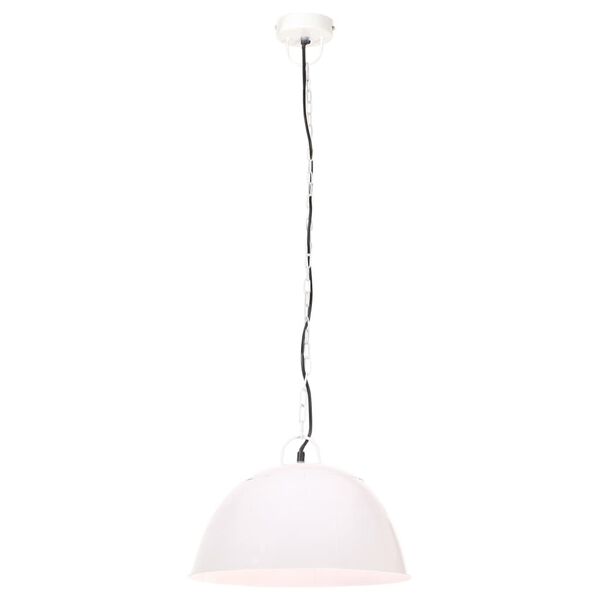 vidaXL Industrial Vintage Hanging Lamp 25 W White Round 41 cm E27