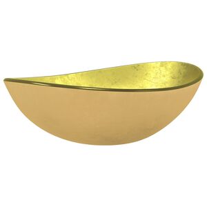 vidaXL Basin Tempered Glass 54.5x35x15.5 cm Gold