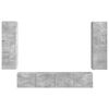 vidaXL TV Cabinet Set Wall-mounted 4 pcs Concrete Grey Engineered Wood