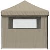 vidaXL Foldable Party Tent Pop-Up with 3 Sidewalls Taupe