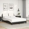 vidaXL Bed Frame without Mattress "Zadar" Black and White 140x200 cm Faux Leather