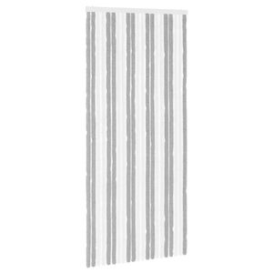 vidaXL Insect Curtain Chenille Grey and White 90 x 200 cm 100% PP