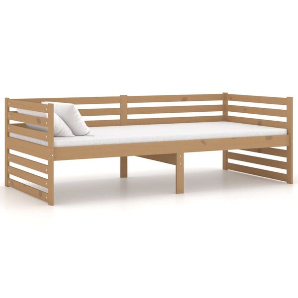 vidaXL Day Bed without Mattress Honey Brown Solid Wood Pine 90x200cm