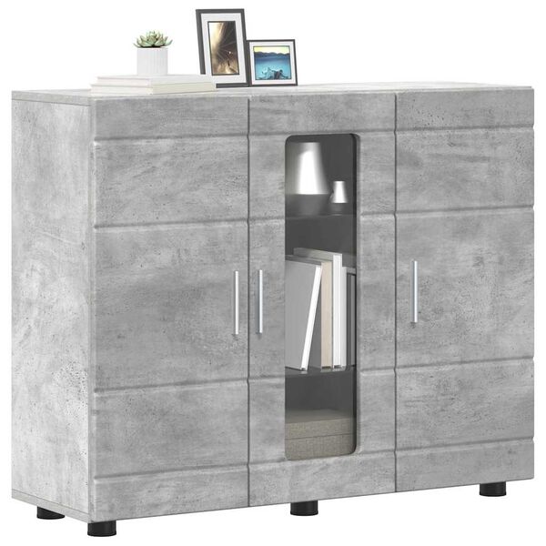 vidaXL Sideboard Concrete grey 55.5 x 29 x 100 cm Engineered Wood
